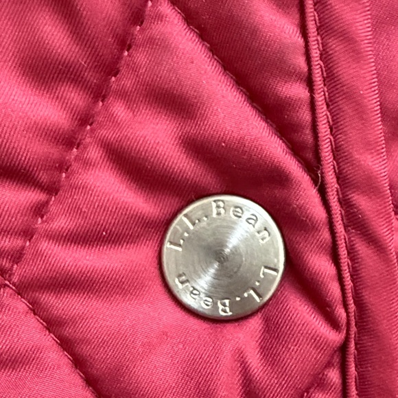 LL Bean Cranberry Quilted Jacket/Coat Extra Large Petite - Picture 6 of 14
